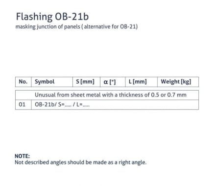 OB-21b flashing - Masking gate post (alternative OB-21) - tabela